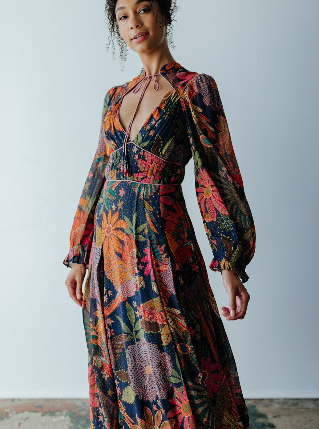 The Printed Voile Midi Dress