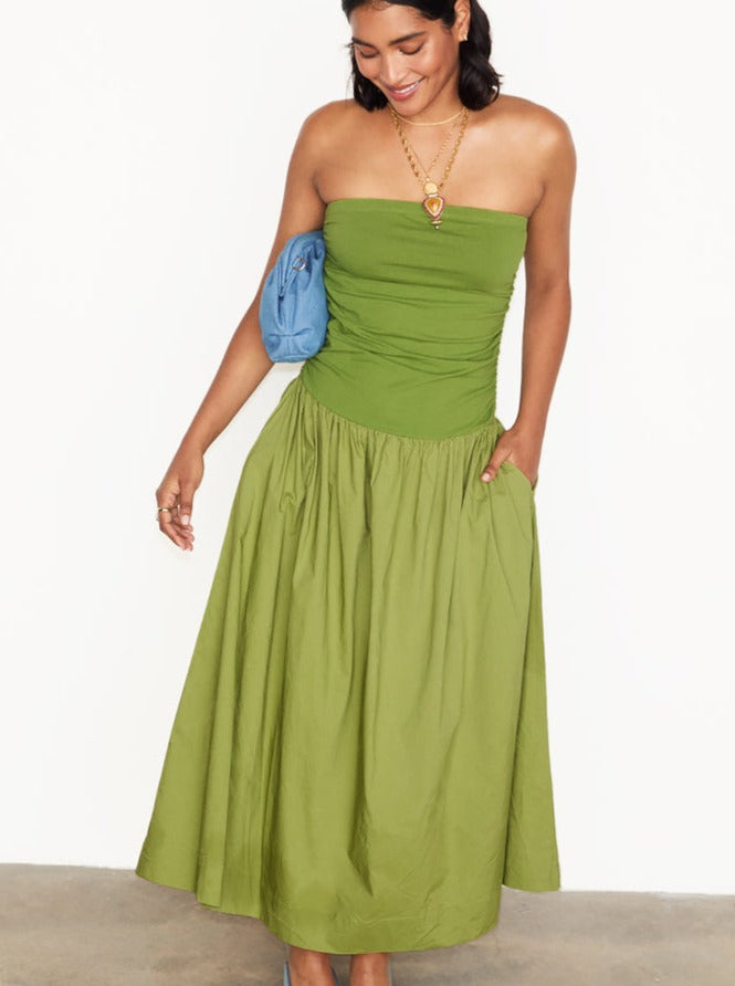 The Lola Mid-axi Dress - Olive