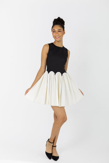 The Black and Cream Mini Monika Dress