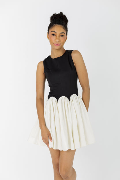 The Black and Cream Mini Monika Dress