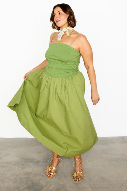 The Lola Mid-axi Dress - Olive